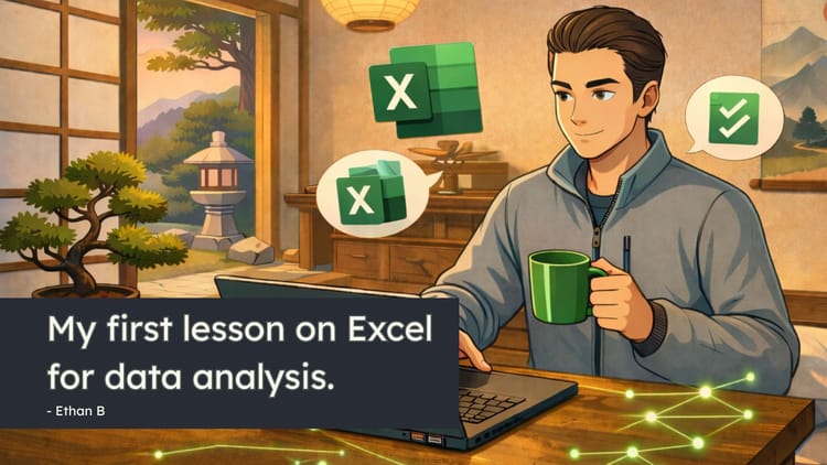 My first lesson on Excel for data analysis.